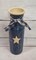 Primitive Vase Crackle Painted Navy Blue with Tan Star product 2